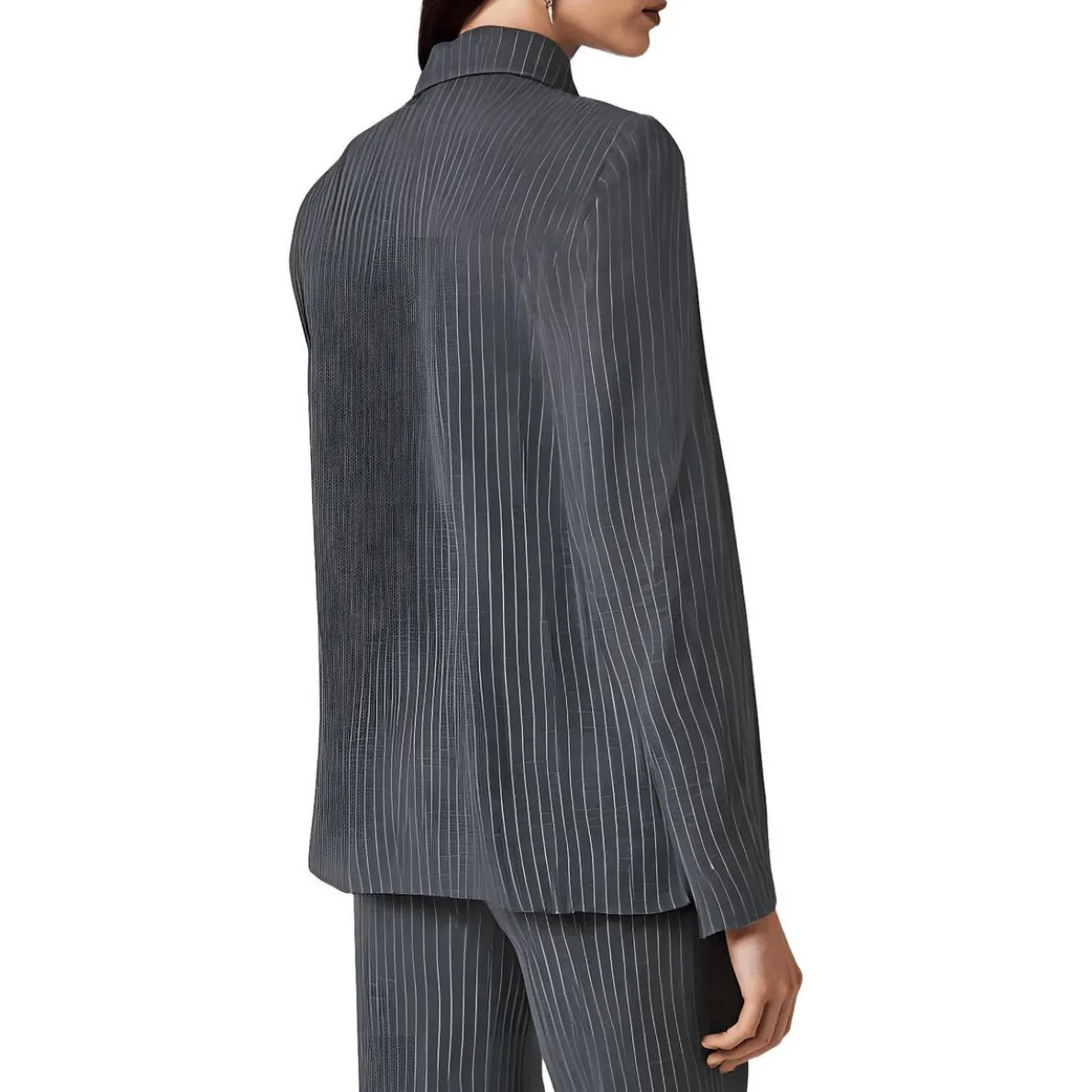 Petites Pinstripe Rayon Blazer