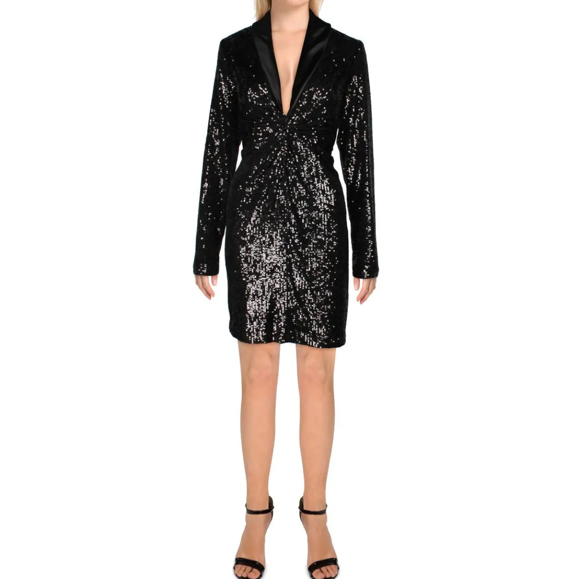 Sequined Knot Front Cocktail And Party Dress