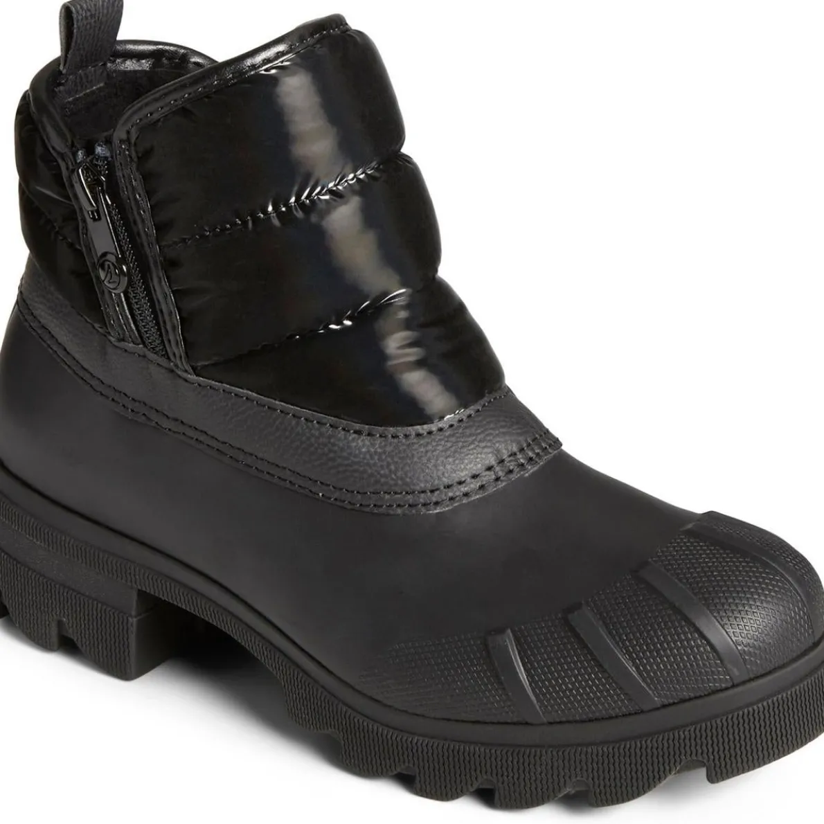 Noir Solid Leather Winter & Snow Boots