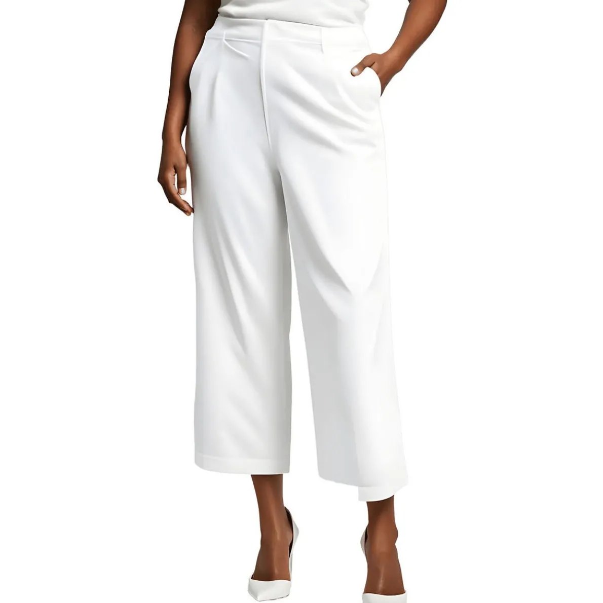 Pocket Crepe Straight Leg Pants