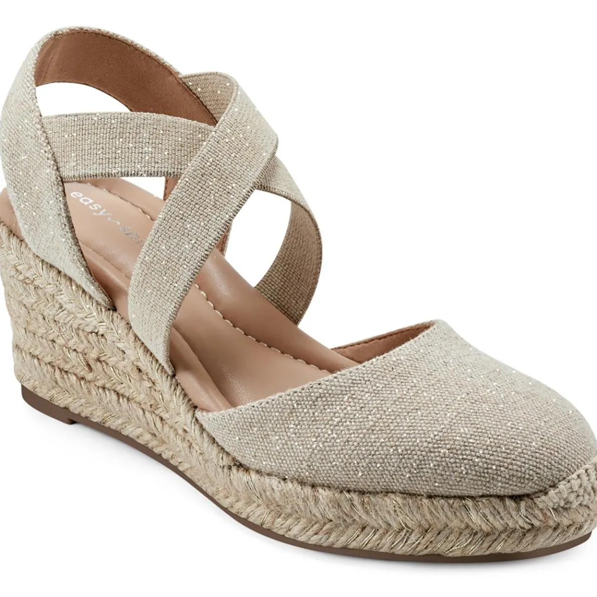 MEZA7 Almond toe Slip on Wedge Sandals