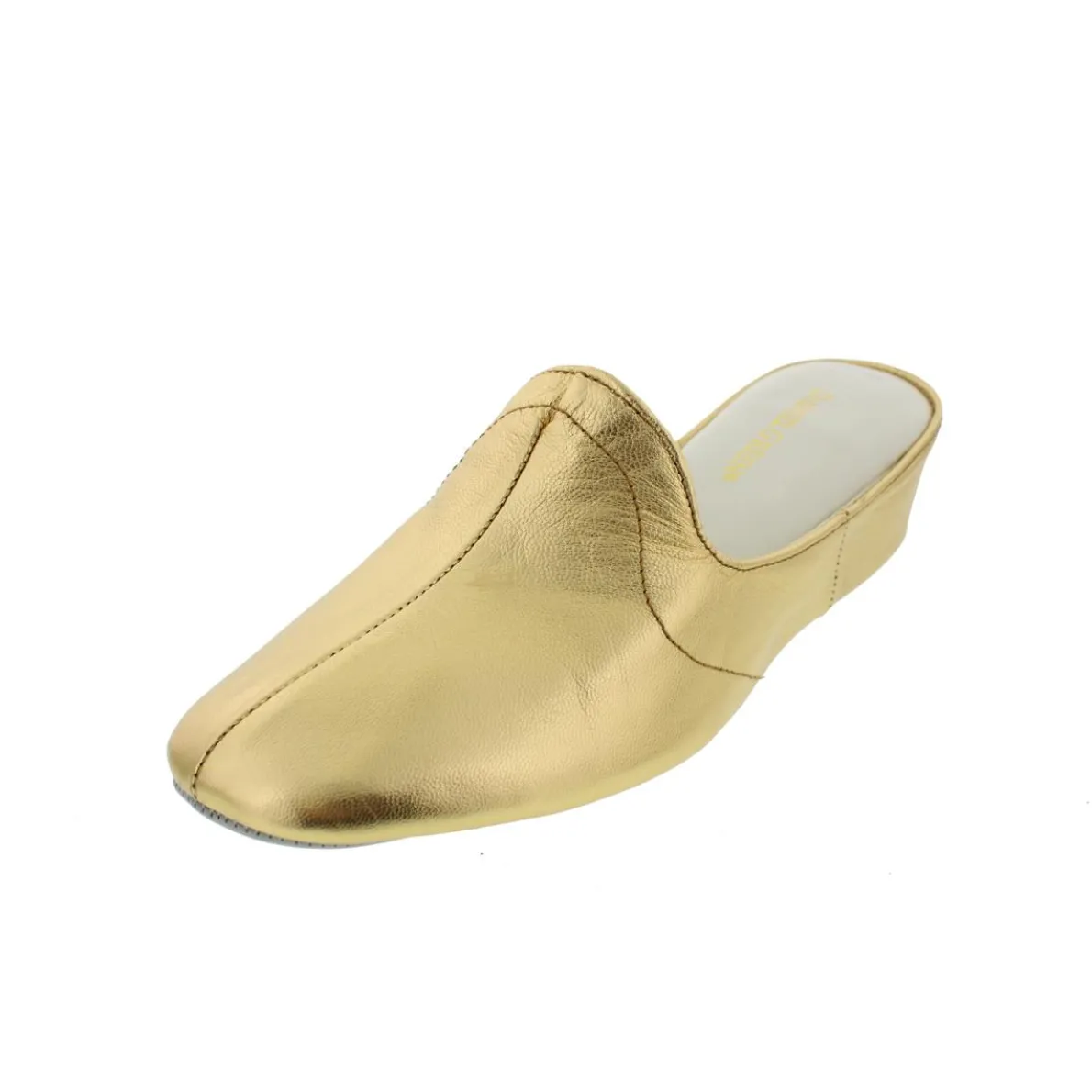 Glamour Leather Metallic Loafer Heels