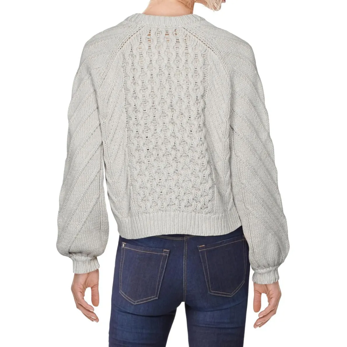 Cable Knit Crop Pullover Sweater