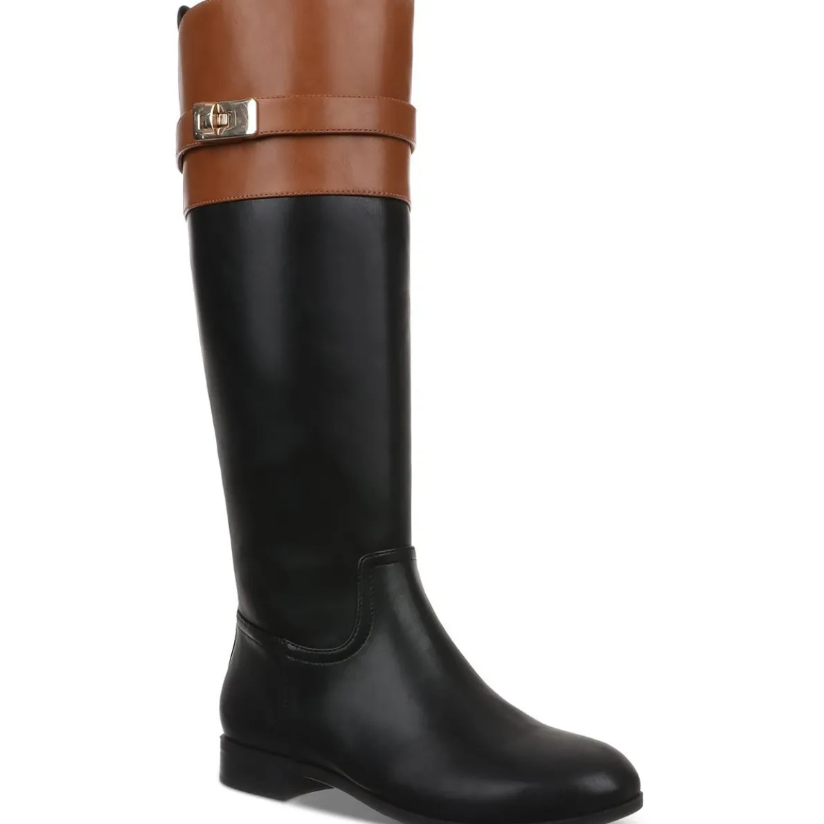 Taharahh Zipper Faux Leather Knee-High Boots