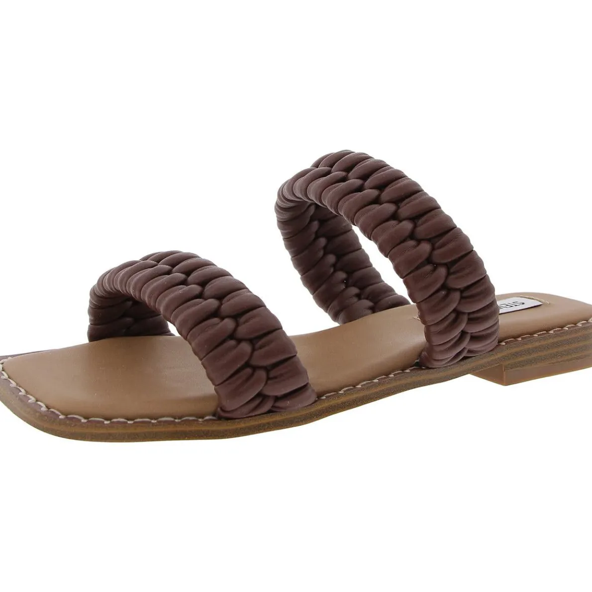 Stacie Woven Faux Leather Slide Sandals