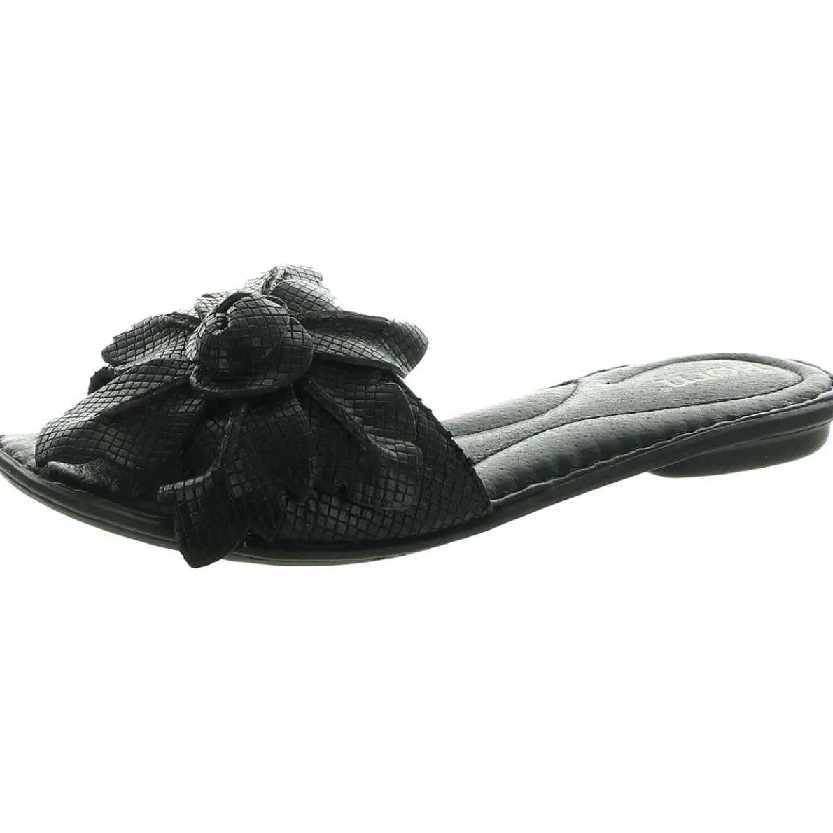 Textured Leather Flatform Sandals