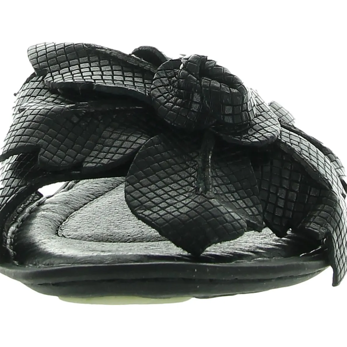 Textured Leather Flatform Sandals