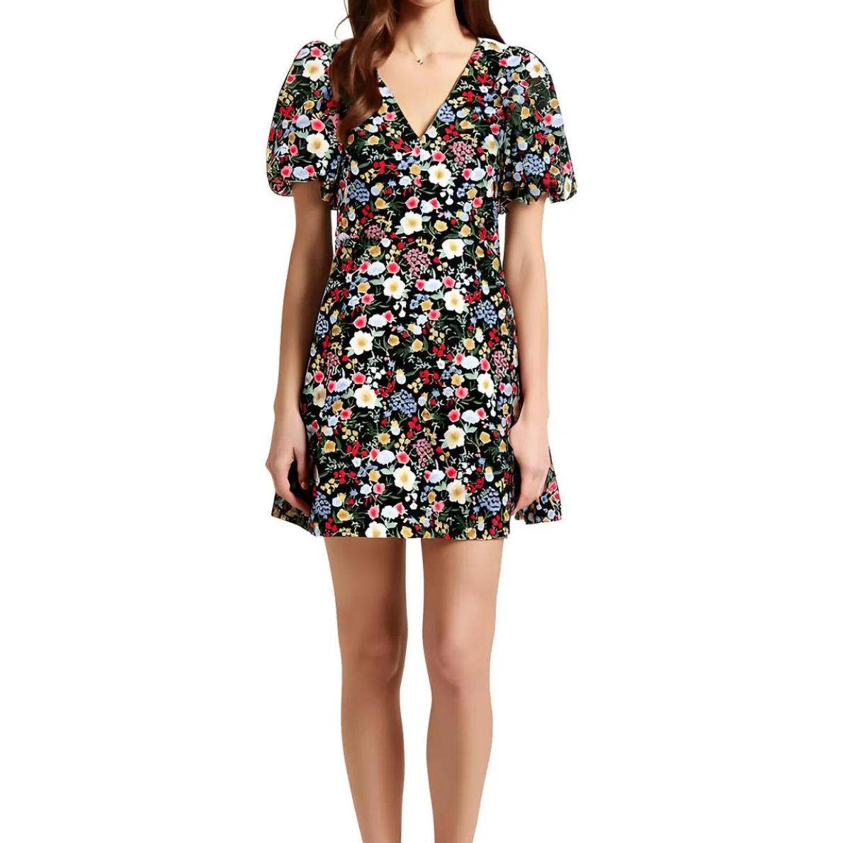 Embroidered Nylon Mini Dress