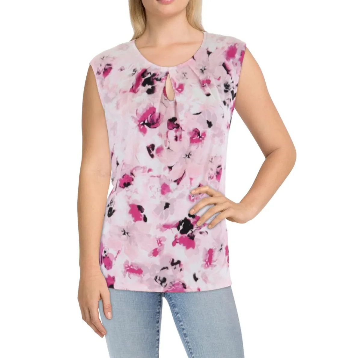 Pleated Sleeveless Shell