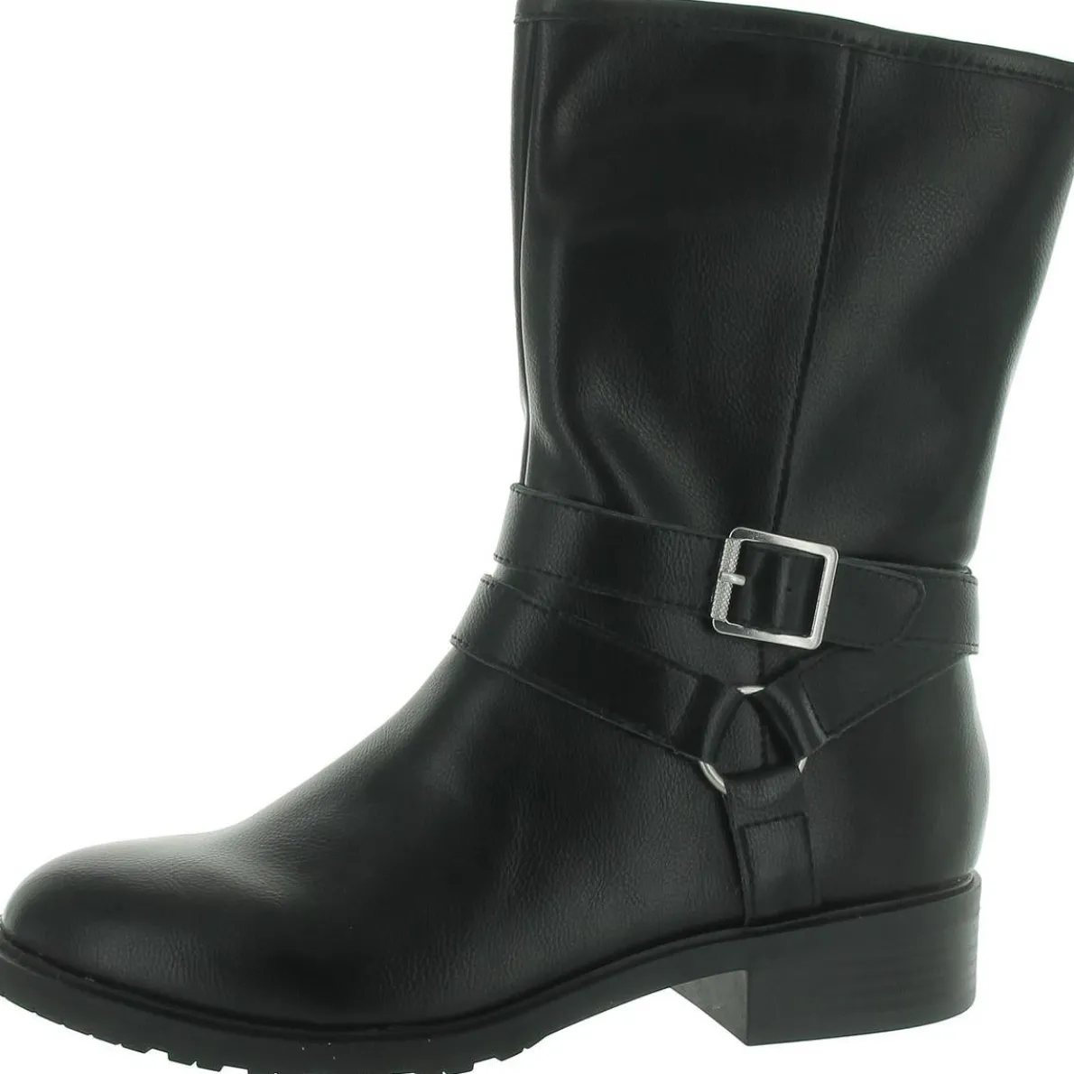 Valeriee Faux Leather Solid Mid-Calf Boots