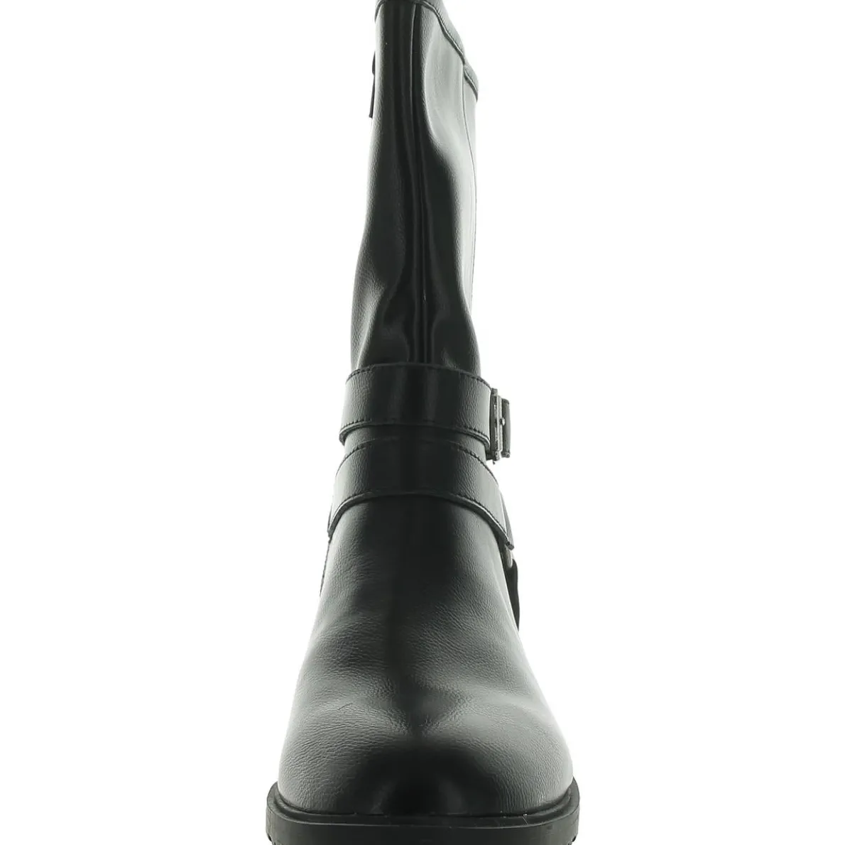 Valeriee Faux Leather Solid Mid-Calf Boots