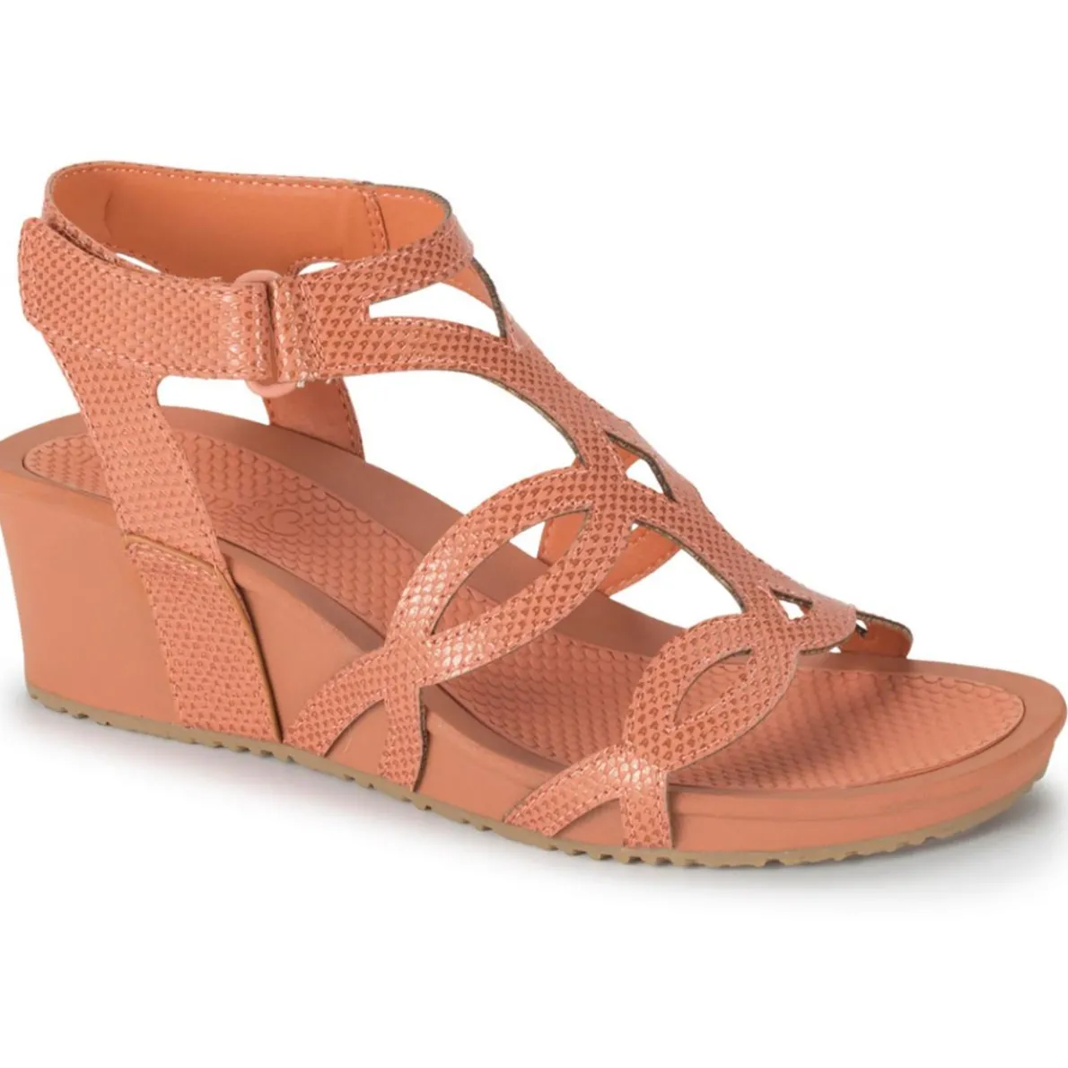Raeanne Faux Leather Strappy Wedge Sandals