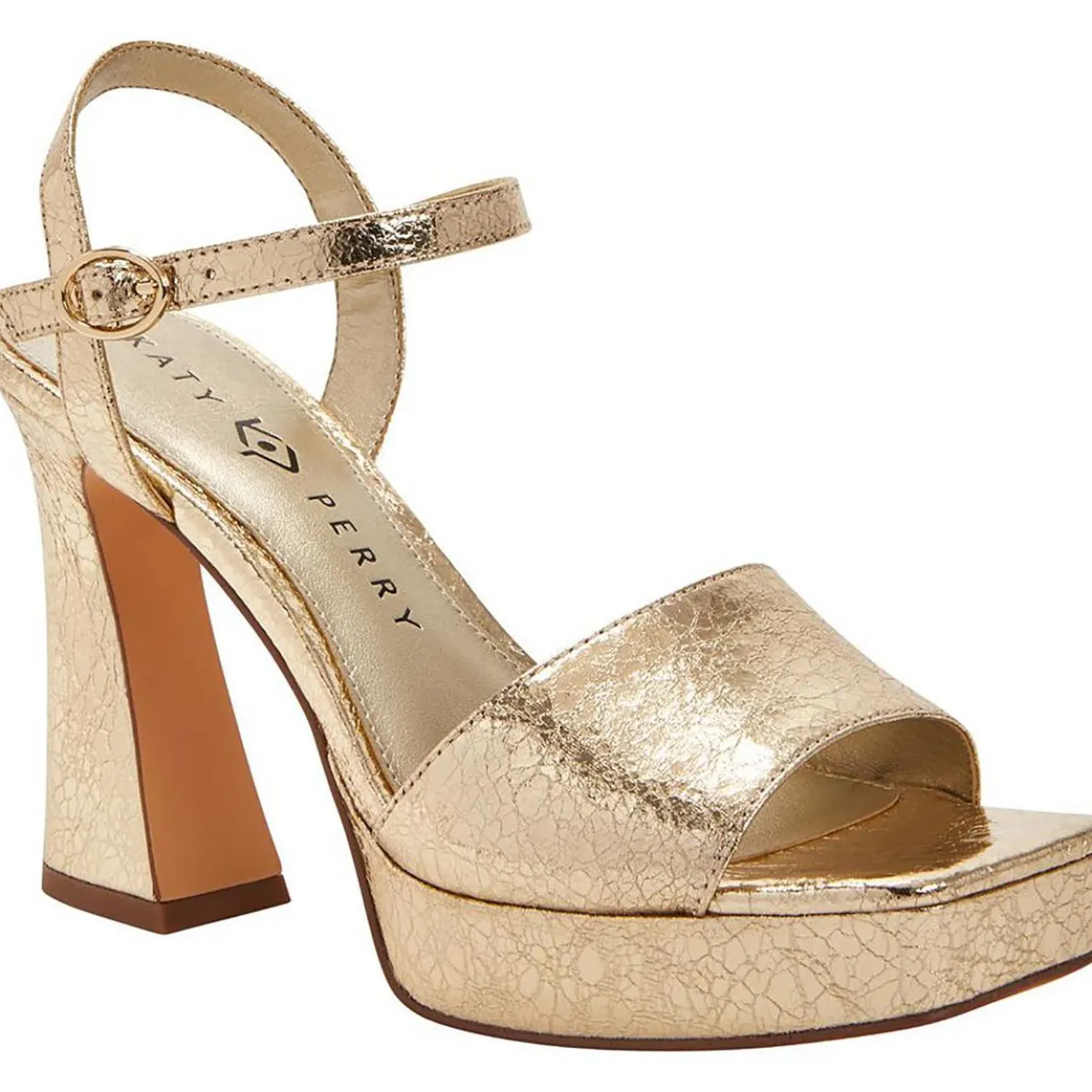 THE SQUARE Metallic Square toe Ankle Strap