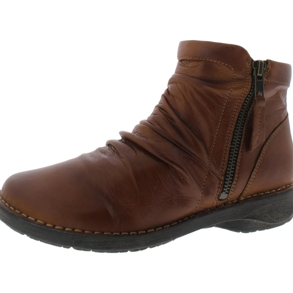 PLEASANT Leather Slouchy Ankle Boots