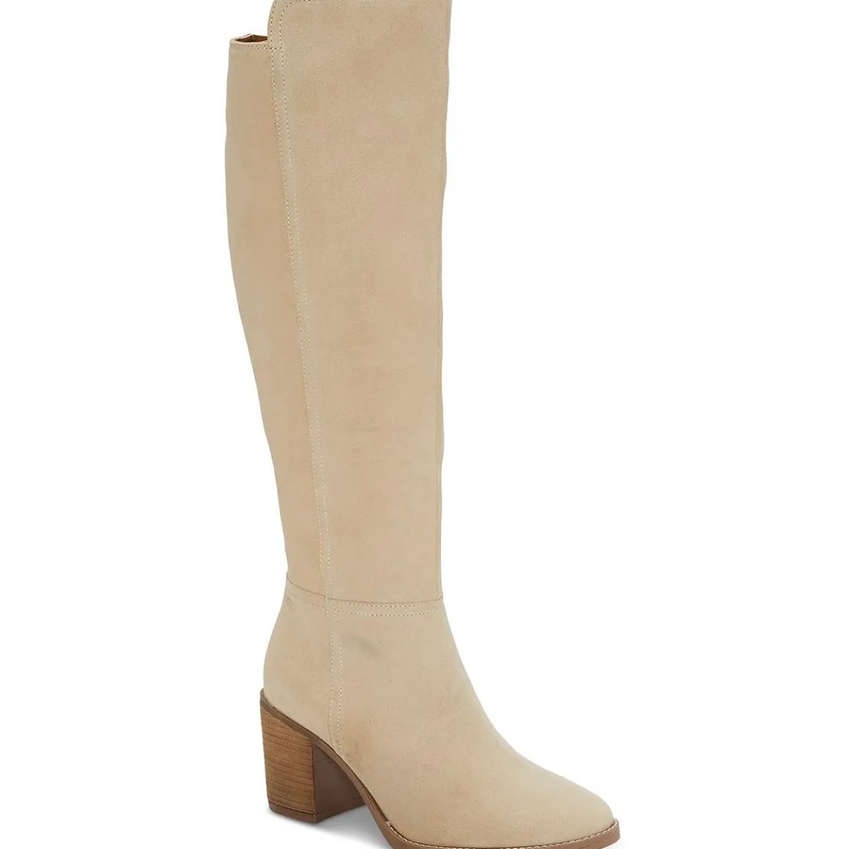BONNAY Leather Stacked Heel Knee-High Boots