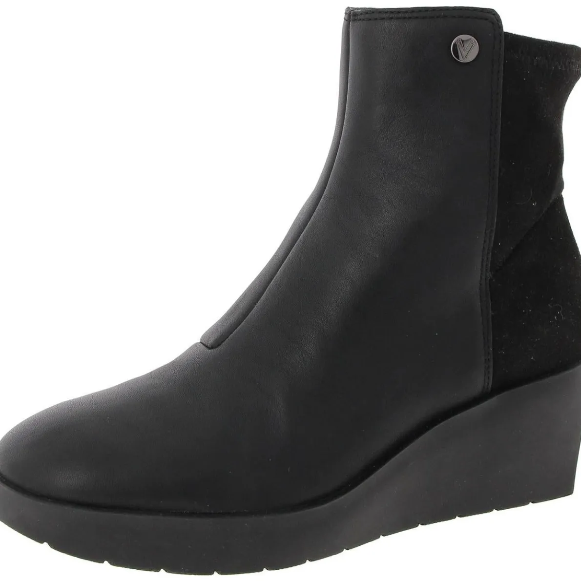 Skylar Leather Mixed Media Wedge Boots