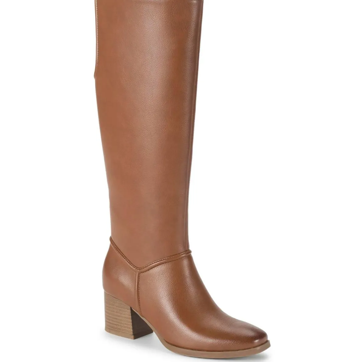 Thalia Faux Leather Almond Toe Knee-High Boots