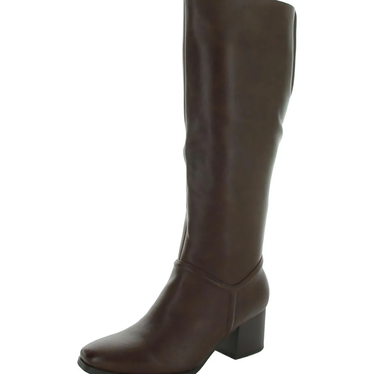 Thalia Faux Leather Almond Toe Knee-High Boots