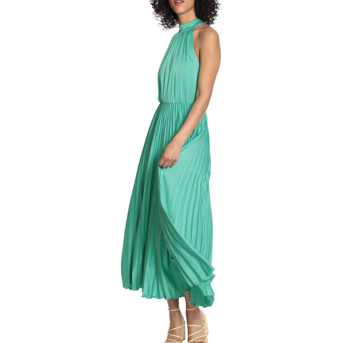 Halter Mock Neck Midi Dress