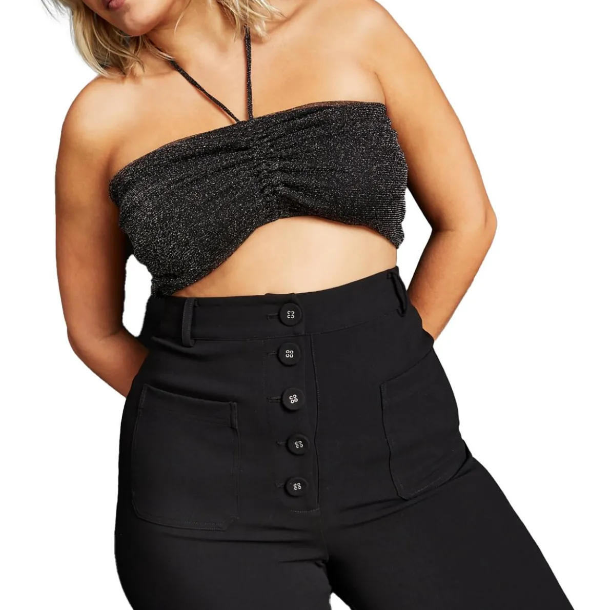 Ruched Halter Strapless Top