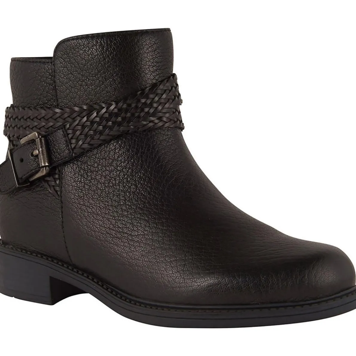 Skip Leather Zipper Booties