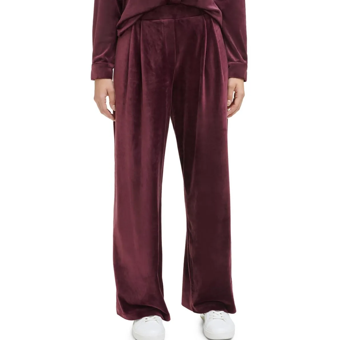 Velvet Mid Rise Wide Leg Pants
