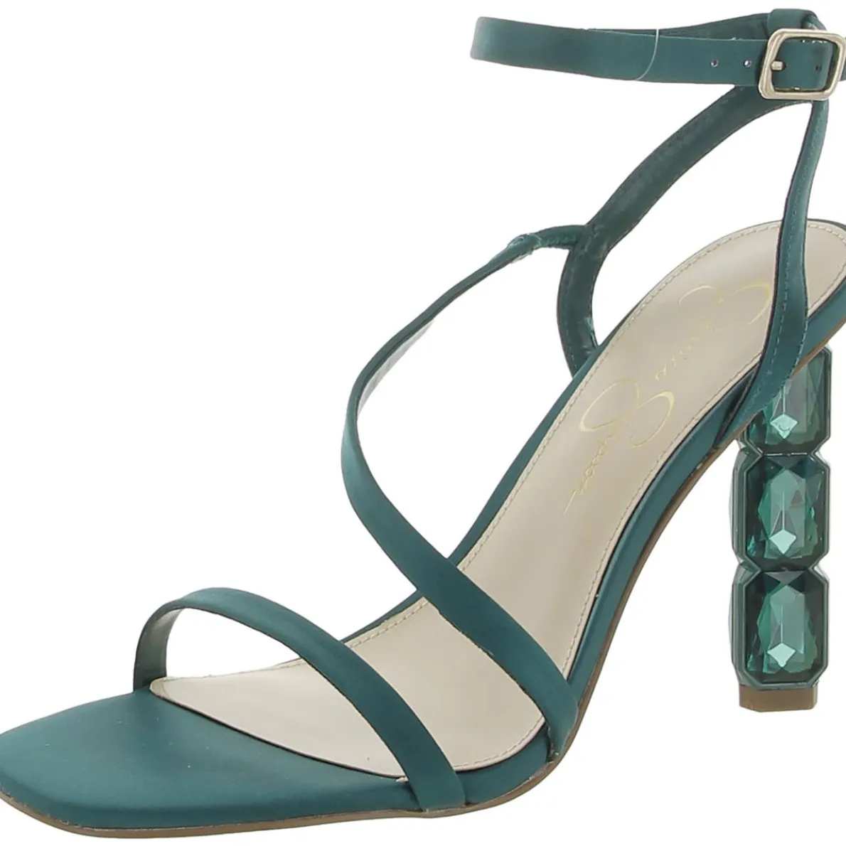 Jety Satin Ankle Strap Slingback Sandals