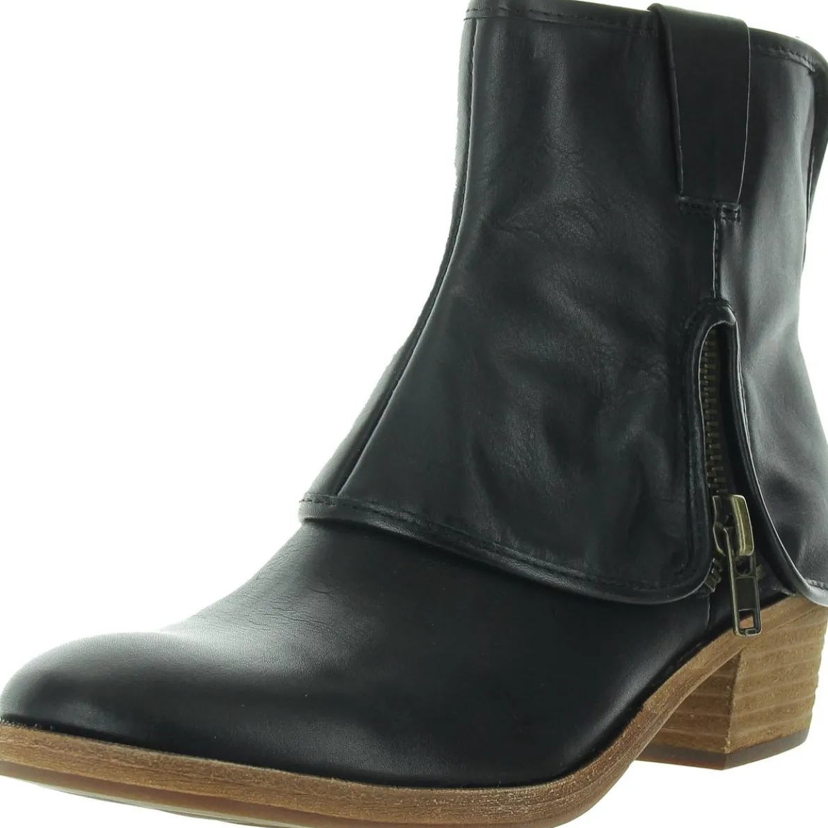 Zipper Leather Ankle Boots