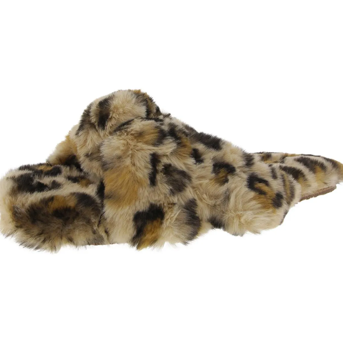 Twist Animal Print Faux Fur Slide Slippers