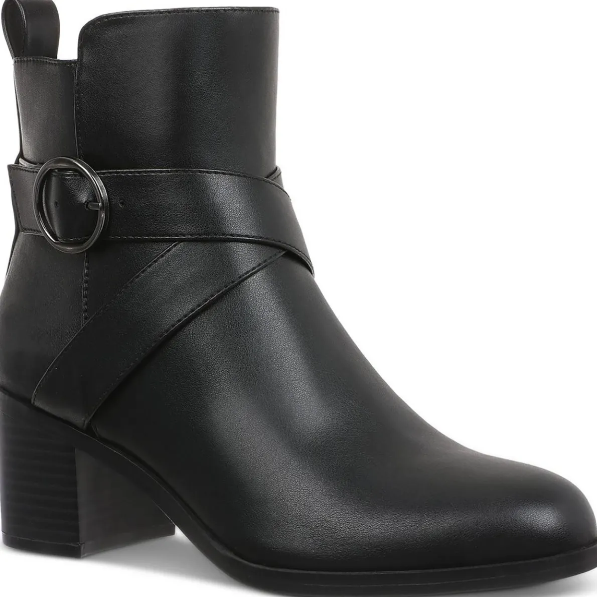 Rosaliee Faux Leather Block Heel Booties