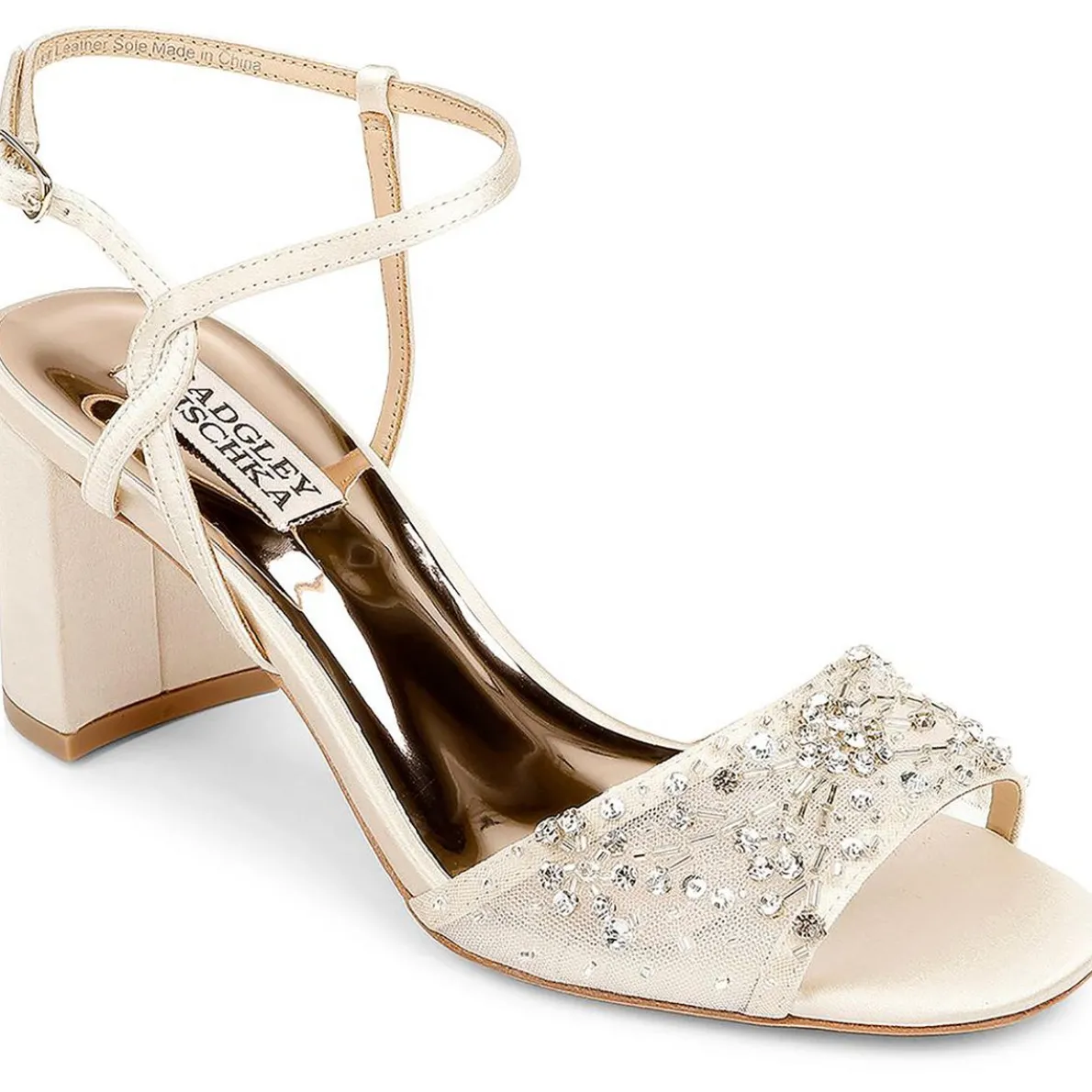 Blaine Satin Jeweled Heels