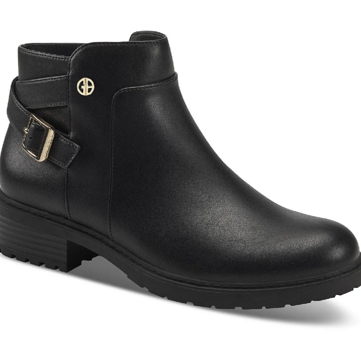 Brennin Faux Leather Buckled Ankle Boots
