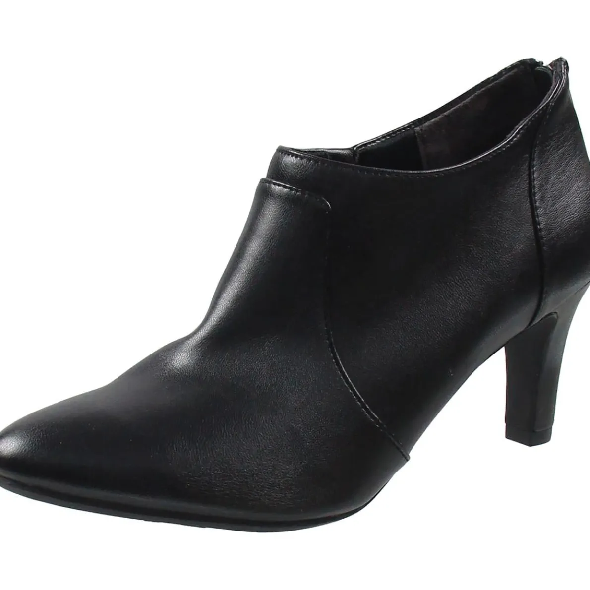 Zipper Faux Leather Ankle Boots