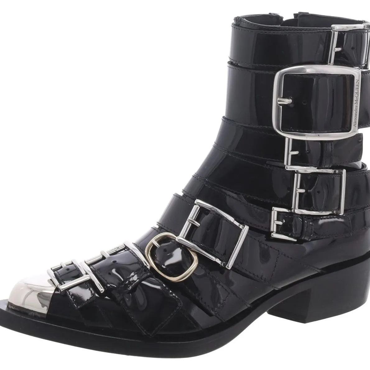 Patent Leather Zipper Booties