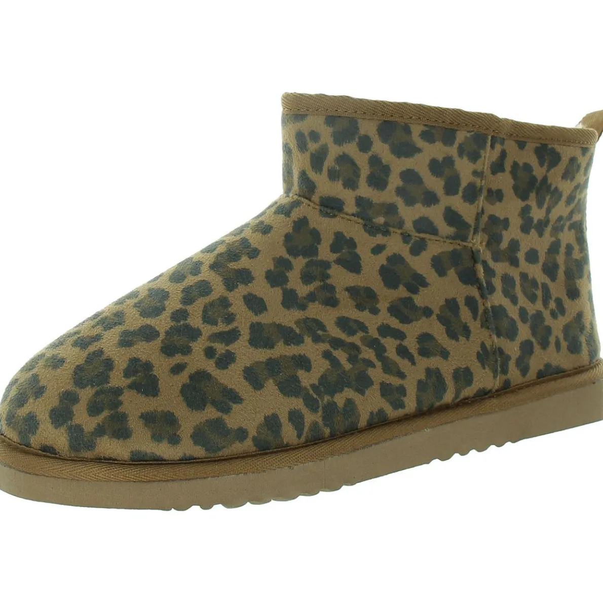 Animal Print Faux Suede Shearling Boots