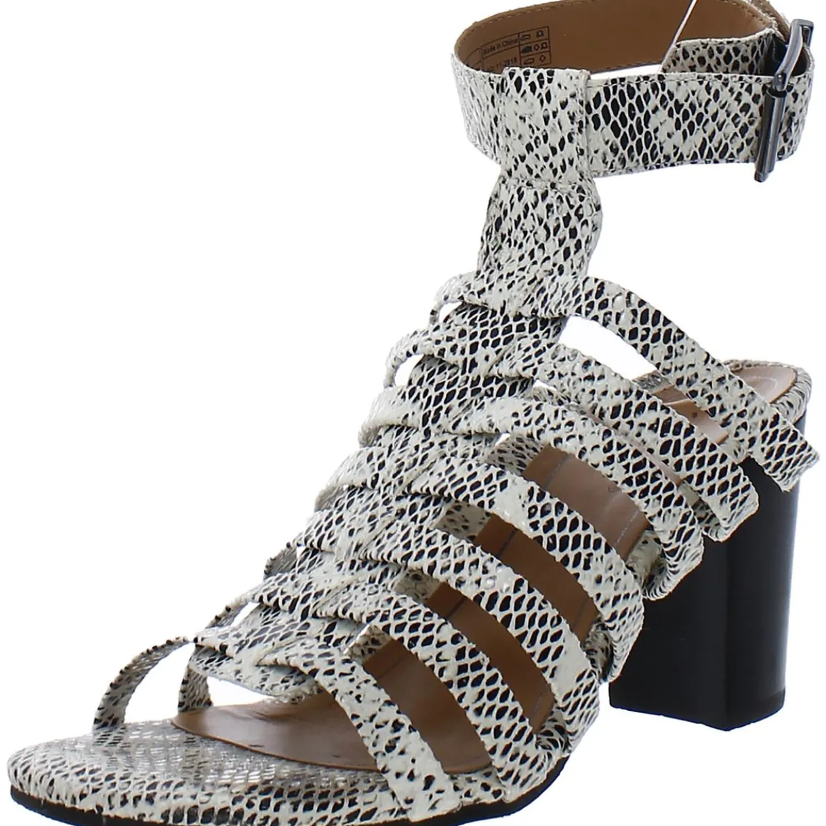 Sami Leather Ankle Strap Block Heels