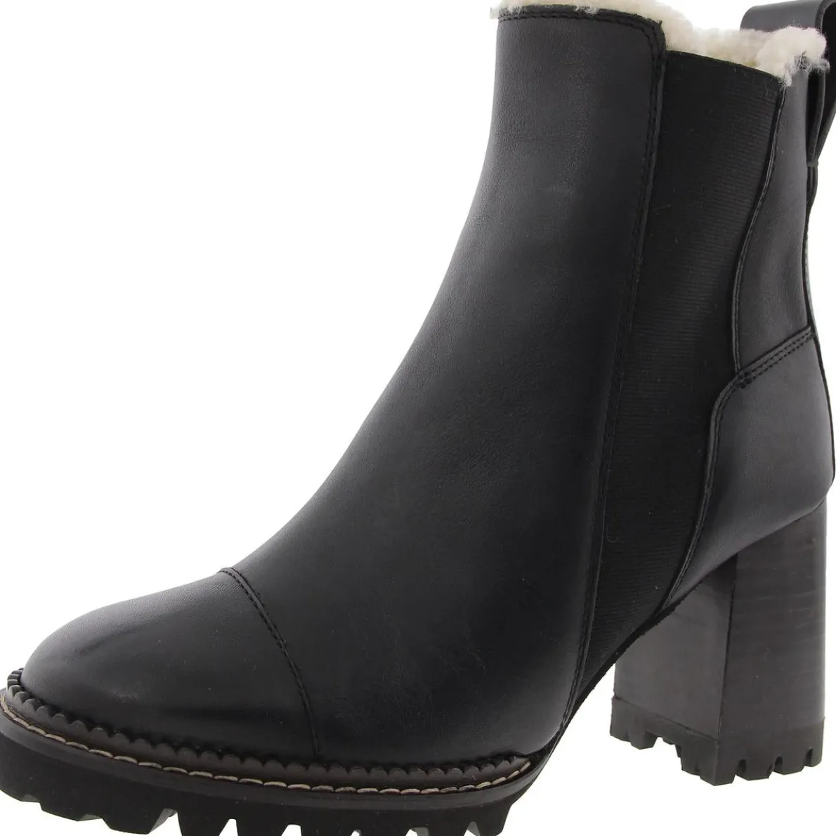 Faux Fur Leather Booties