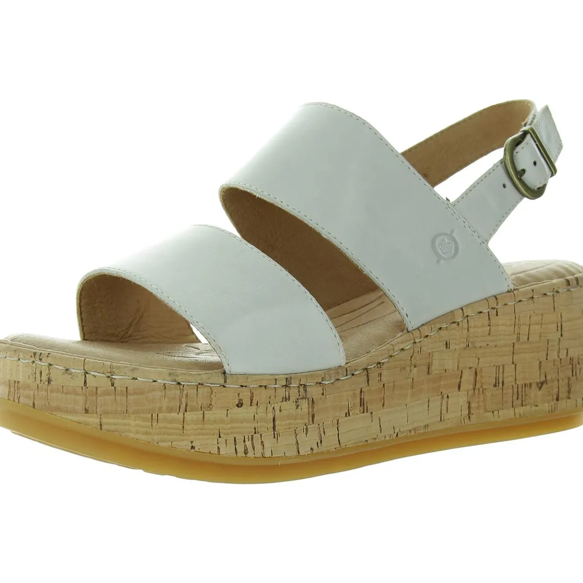 Solid Leather Platform Sandals