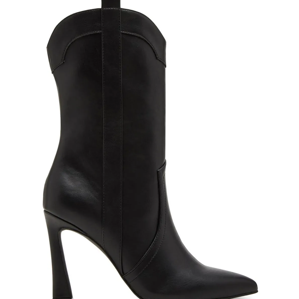 River Solid Faux Leather Mid-Calf Boots