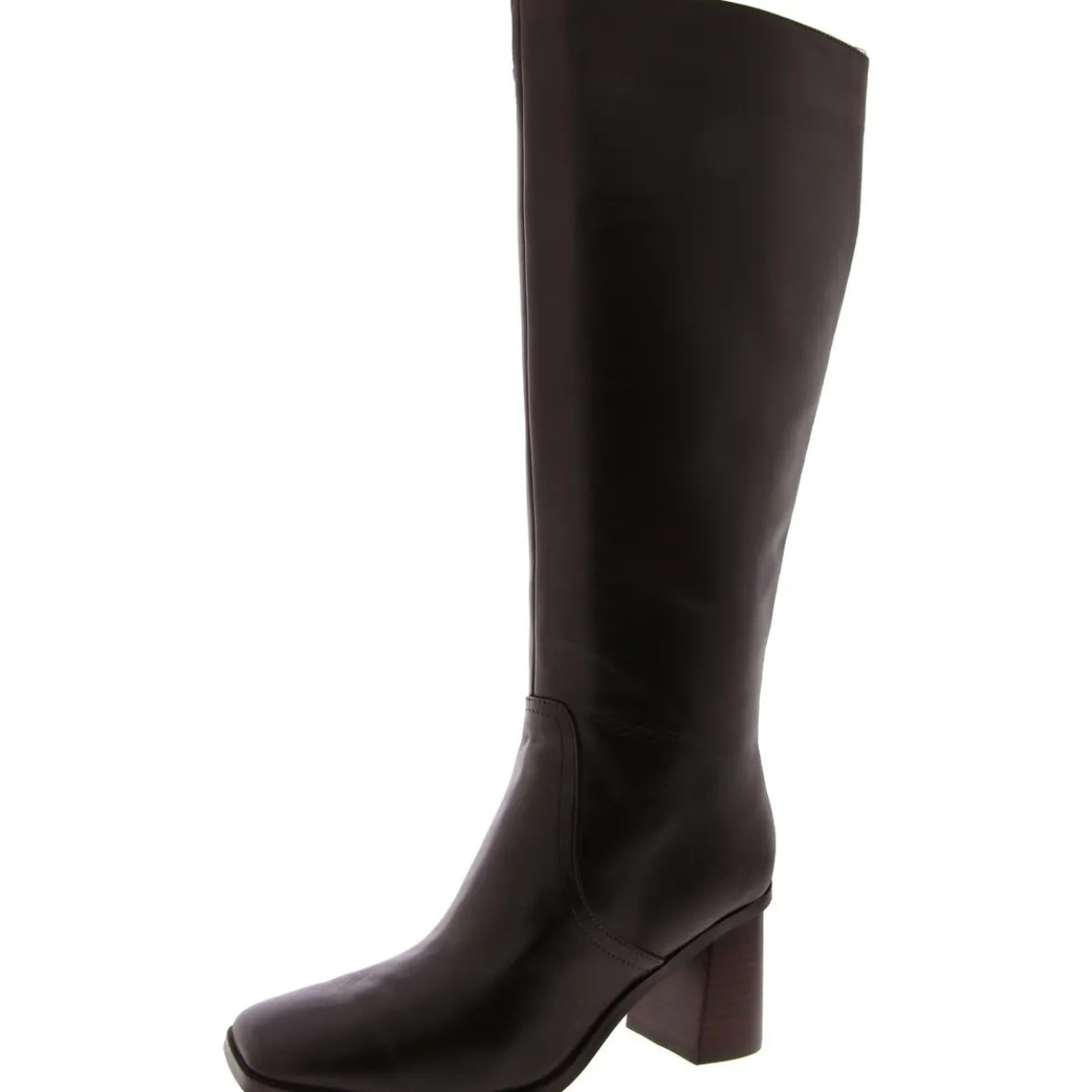 Dortha Leather Block Heel Knee-High Boots