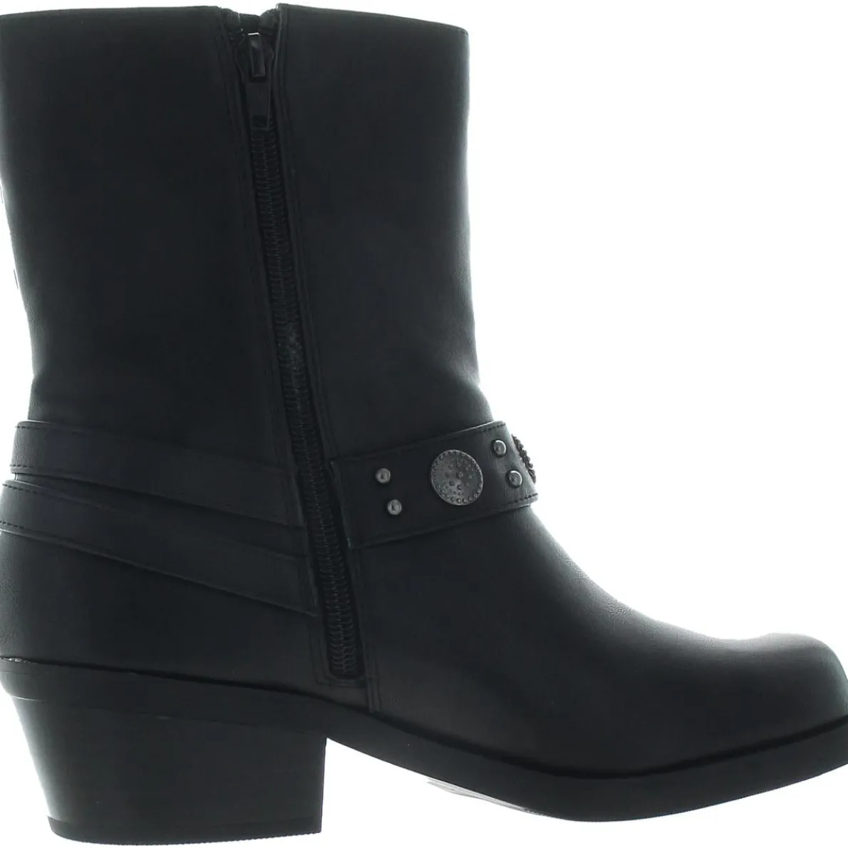 Sherri Harness Faux Leather Motorcycle Boots