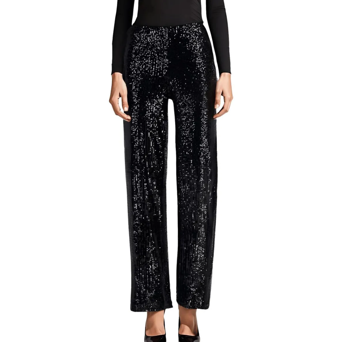 Sequined Wide Leg Pants