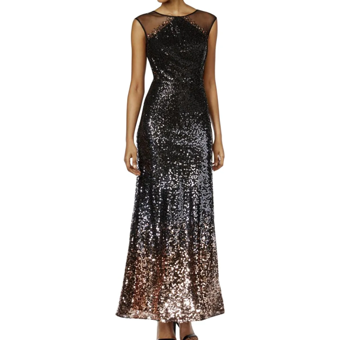 Sequined Sleeveless Evening Dress