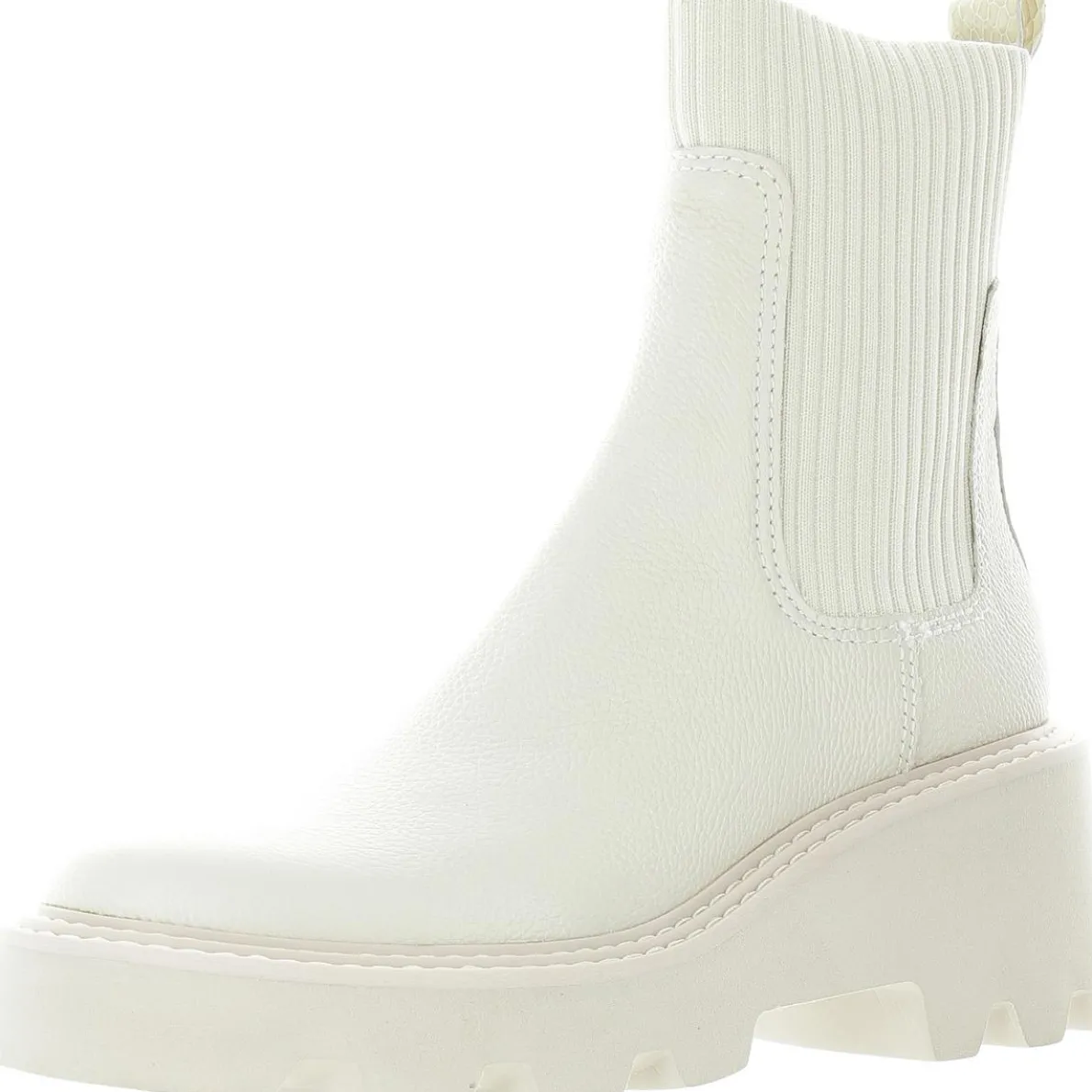 Lugged Sole Leather Mid-Calf Boots