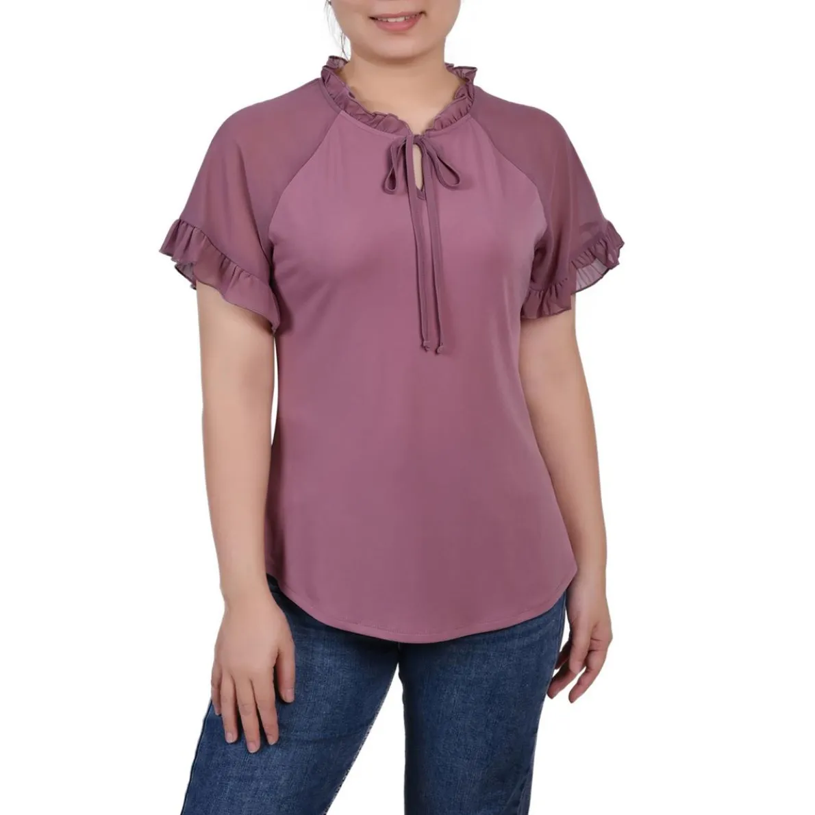 Petites Ruffled Blouse