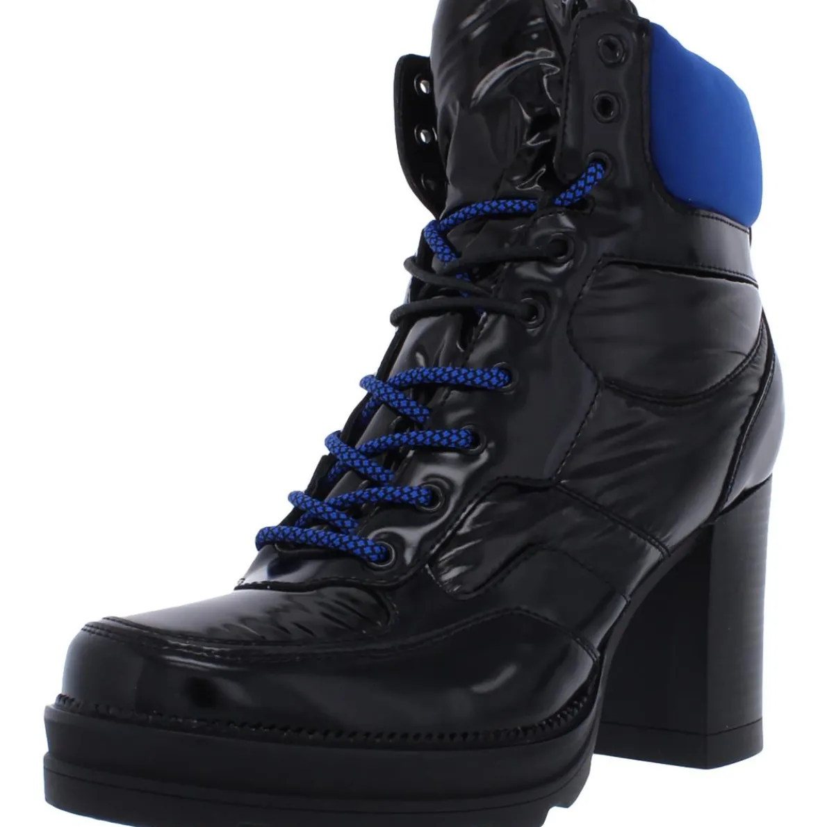 Jetta Faux Leather Mid-Calf Lace-Up Boot