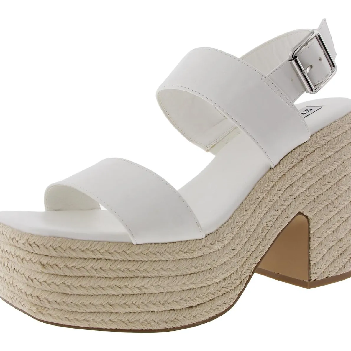 York Woven Faux Leather Platform Sandals