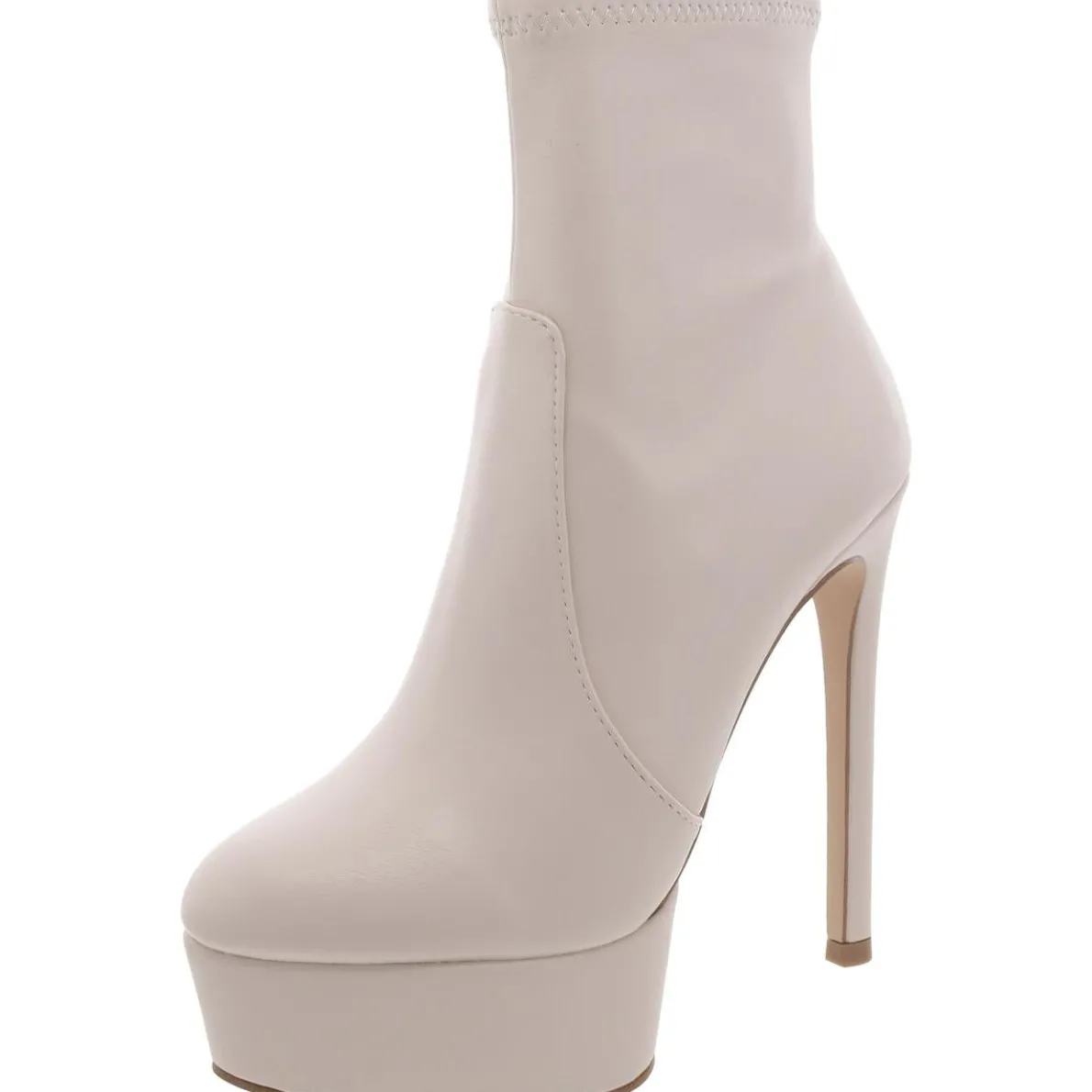 Tactical Faux Leather Stiletto Ankle Boots