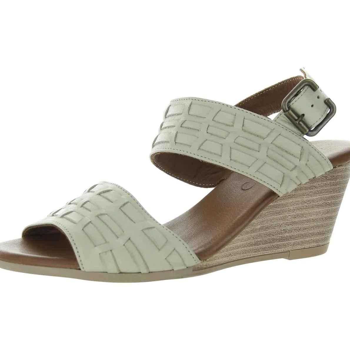 Misty Buckle Leather Wedge Sandals