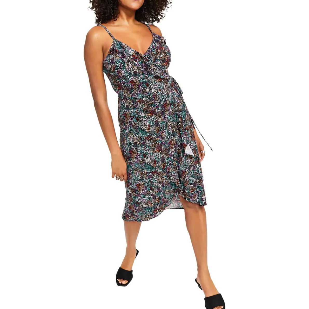 Petites Printed Mini Wrap Dress